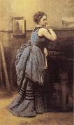Jean Baptiste Camille  Corot Woman in Blue oil painting